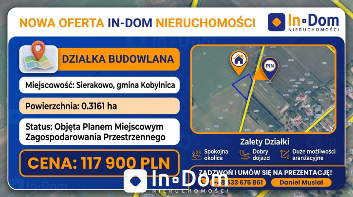 Działka Sprzedaż Sierakowo Słupskie 1